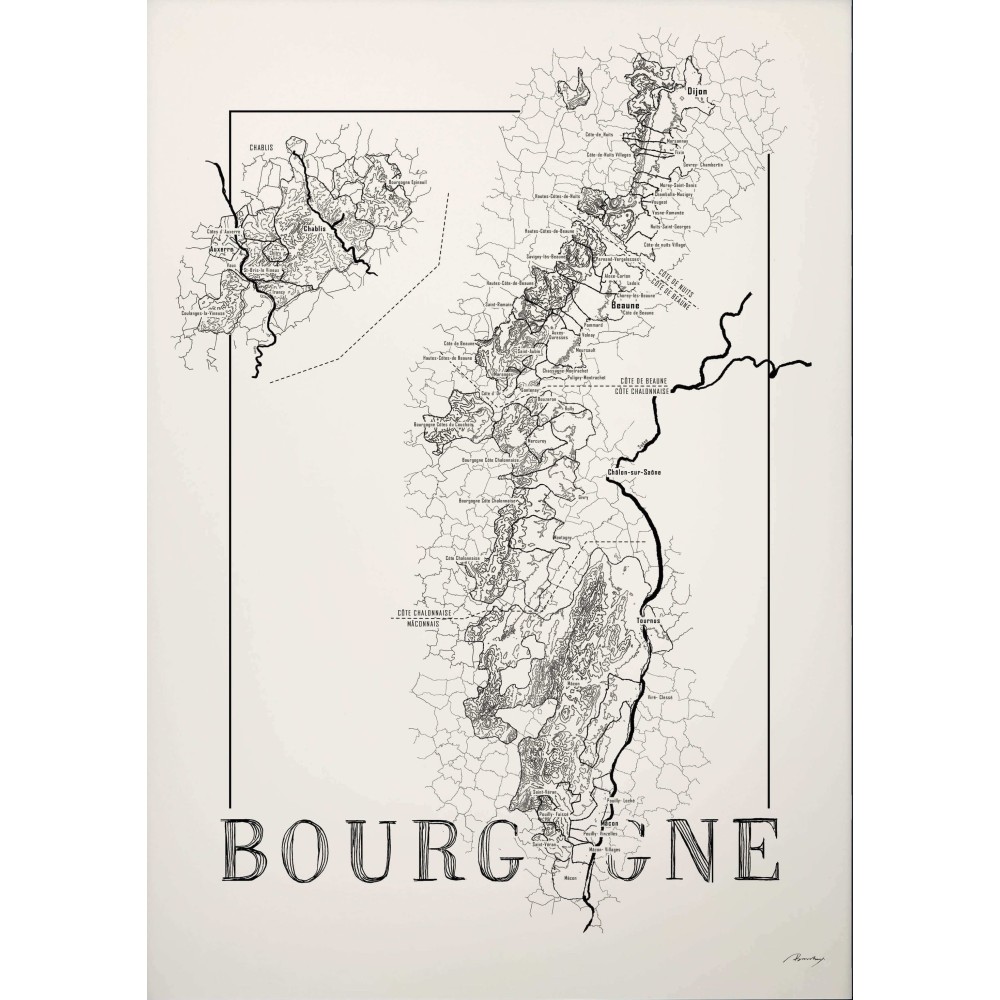 Vinkarta Bourgogne 50x70cm